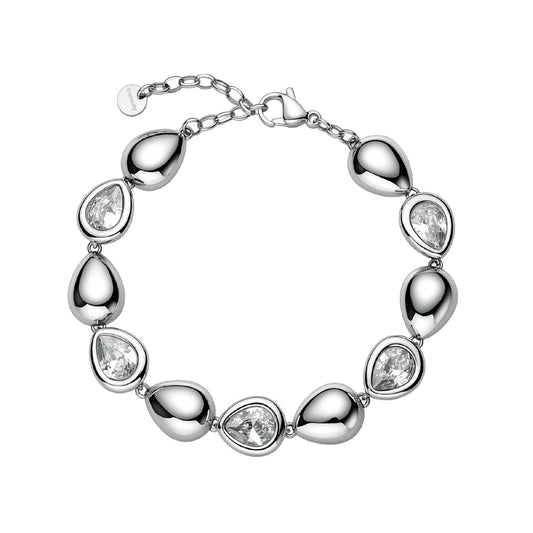 Bracciale Brosway in acciaio e zirconi gocce alternate 20 cm