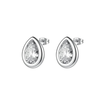 Orecchini lobo Brosway in acciaio e zircone bianco goccia MISURA UNICA