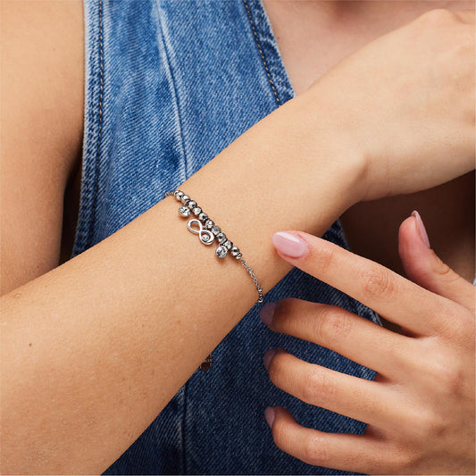Bracciale donna Brosway in acciaio con infinito e cristalli 19 cm