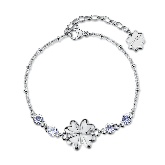 Bracciale Brosway in acciaio con quadrifoglio e cristalli 18 cm