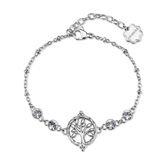 Bracciale Brosway in acciaio con albero della vita e cristalli 18 cm