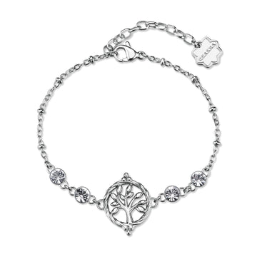 Bracciale Brosway in acciaio con albero della vita e cristalli 18 cm