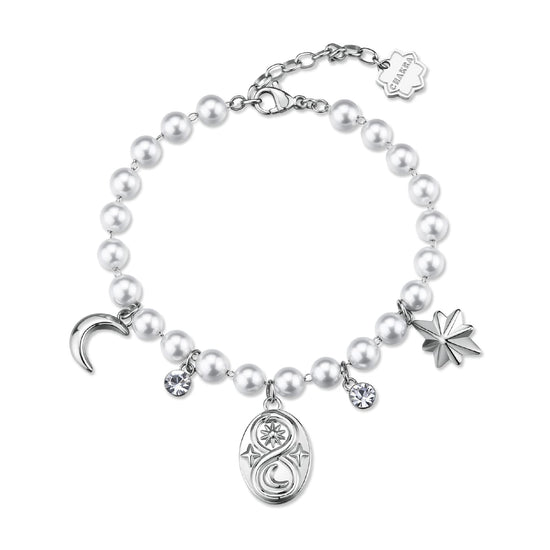 Bracciale Brosway in acciaio con pendenti e perle di conchiglia 19 cm