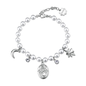 Bracciale Brosway in acciaio con pendenti e perle di conchiglia 19 cm