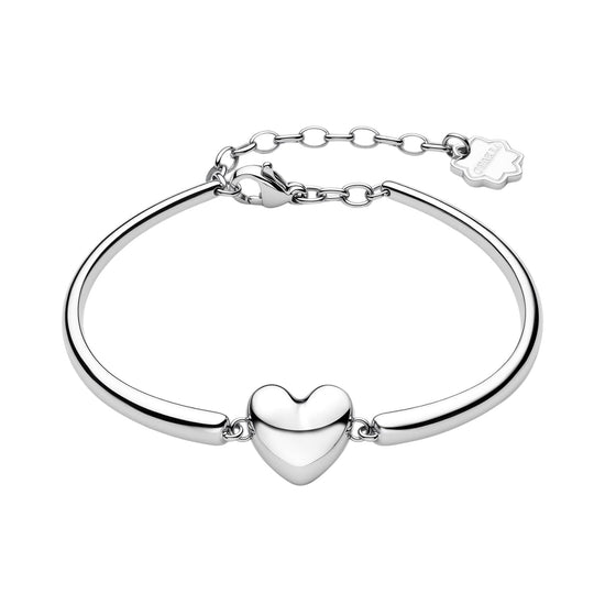 Bracciale semirigido Brosway Chakra in acciaio con cuore diametro 6,2 cm