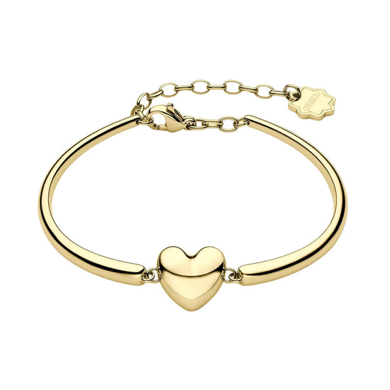 Bracciale semirigido Brosway Chakra in acciaio dorato cuore diametro 6,2 cm
