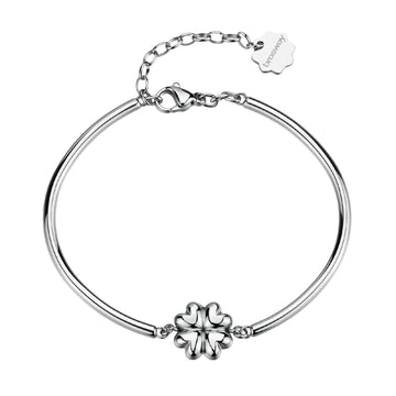 Bracciale semirigido Brosway in acciaio con quadrifoglio diametro 62 mm