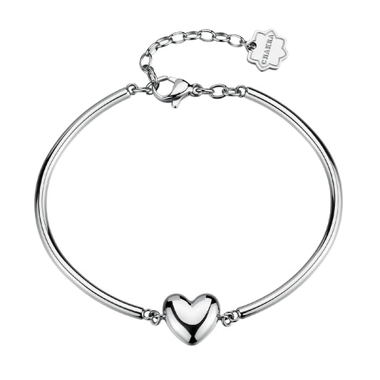 Bracciale semirigido Brosway Chakra in acciaio con cuore diametro 62 mm
