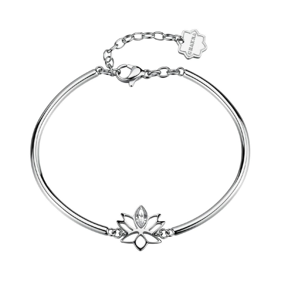 Bracciale semirigido Brosway in acciaio con fiore di loto diametro 62 mm