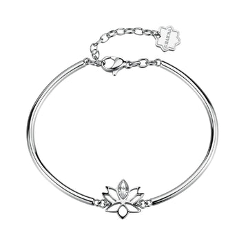 Bracciale semirigido Brosway in acciaio con fiore di loto diametro 62 mm