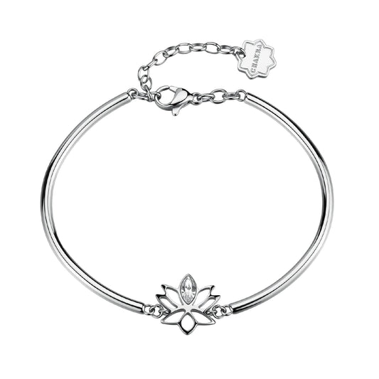 Bracciale semirigido Brosway in acciaio con fiore di loto diametro 62 mm