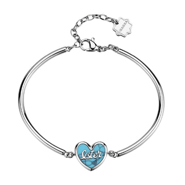 Bracciale semirigido Brosway in acciaio con cuore sister diametro 62 mm