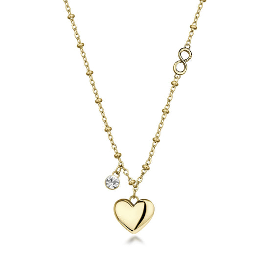 Collana Brosway in acciaio dorato con pendente cuore e infinito MISURA UNICA