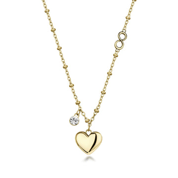 Collana Brosway in acciaio dorato con pendente cuore e infinito MISURA UNICA