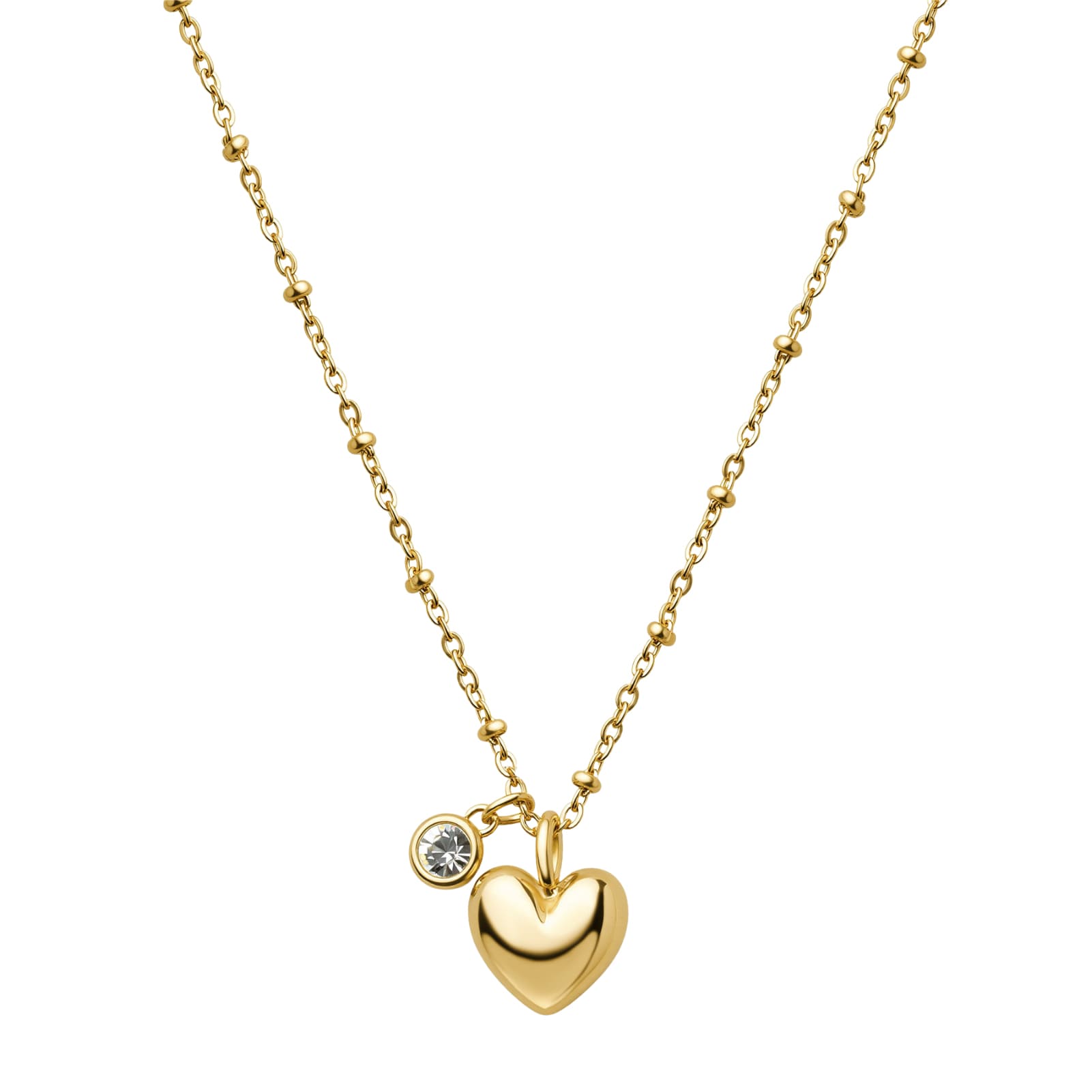 Collana catena Brosway Chakra acciaio dorato cuore cristallo