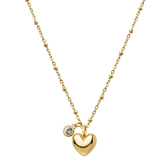 Collana catena Brosway Chakra acciaio dorato cuore cristallo MISURA UNICA
