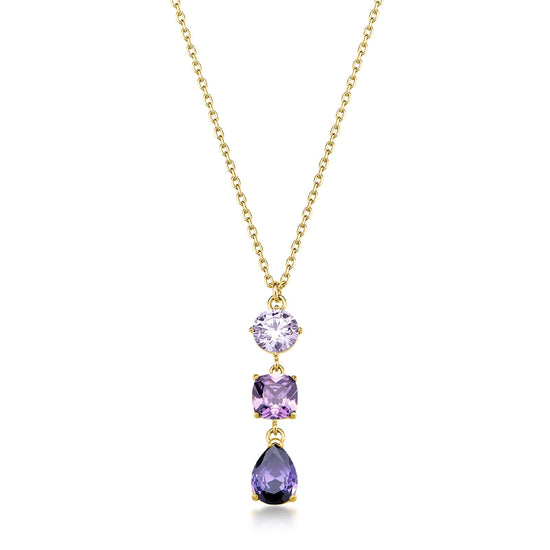 Collana girocollo Brosway in acciaio oro e zirconi viola MISURA UNICA