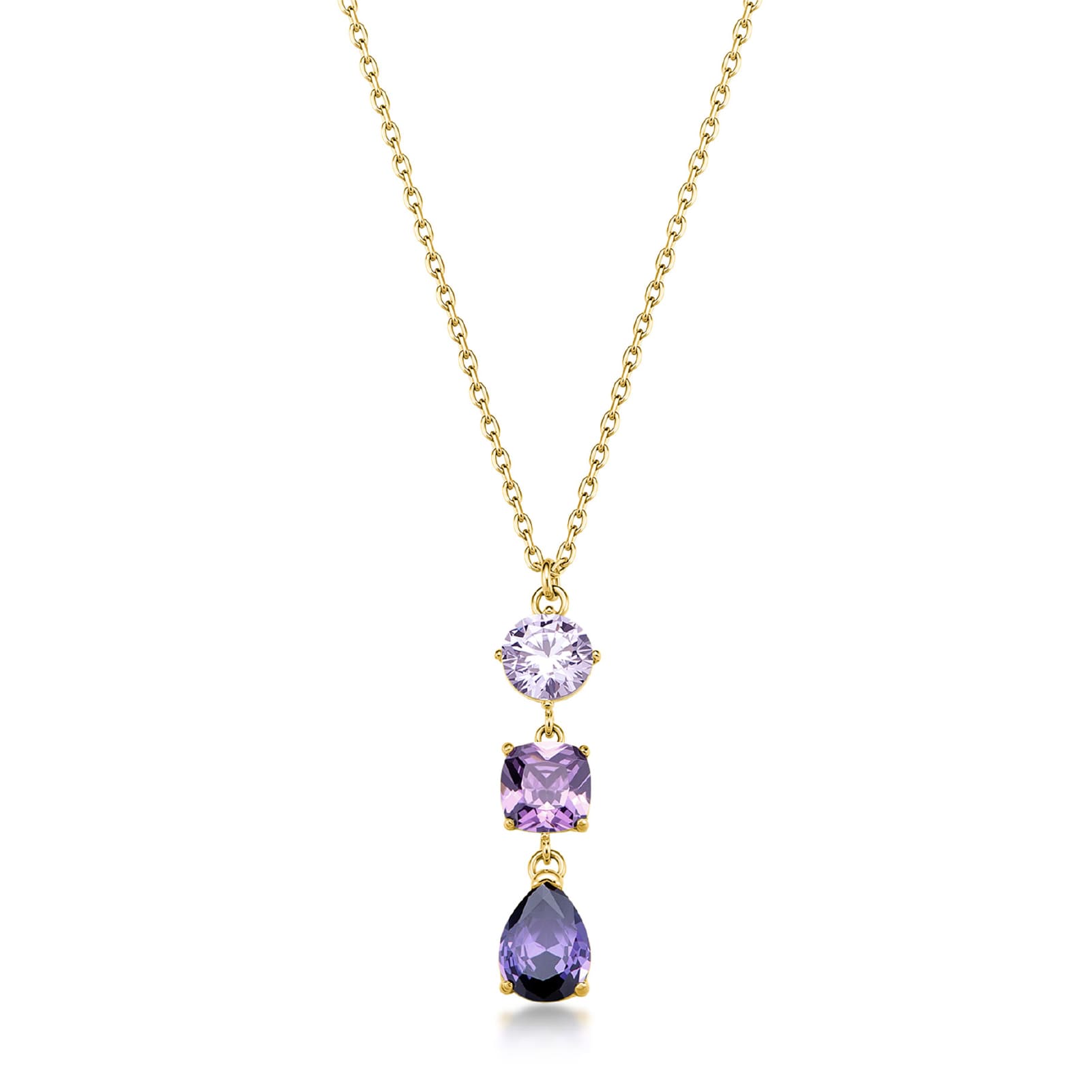 Collana girocollo Brosway in acciaio oro e zirconi viola MISURA UNICA