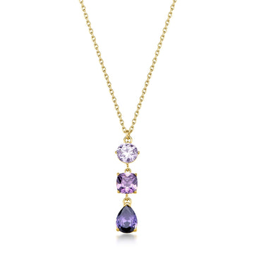 Collana girocollo Brosway in acciaio oro e zirconi viola MISURA UNICA