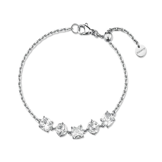 Bracciale catena Brosway in acciaio con zirconi bianchi 19 cm