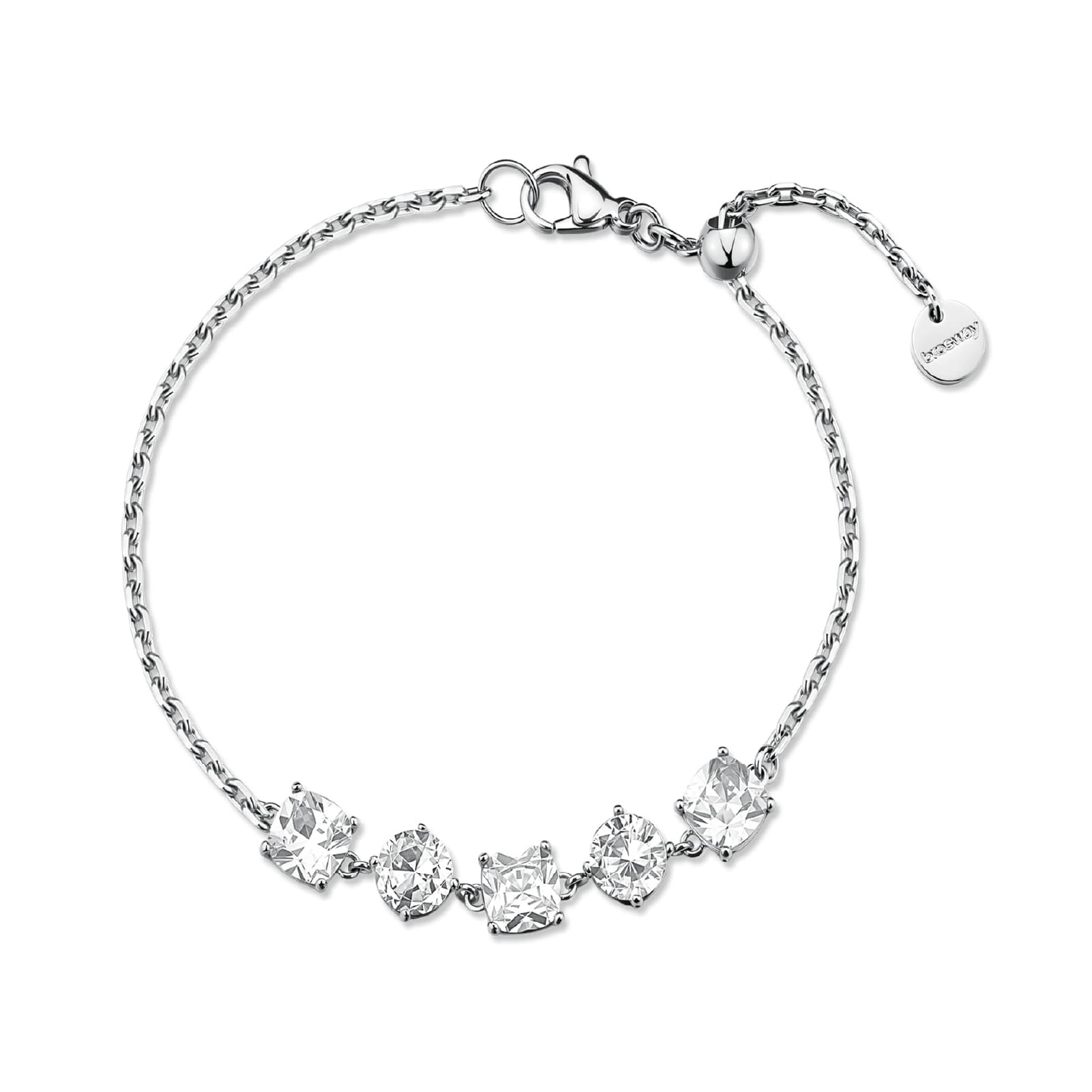 Bracciale catena Brosway in acciaio con zirconi bianchi 19 cm