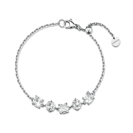Bracciale catena Brosway in acciaio con zirconi bianchi 19 cm