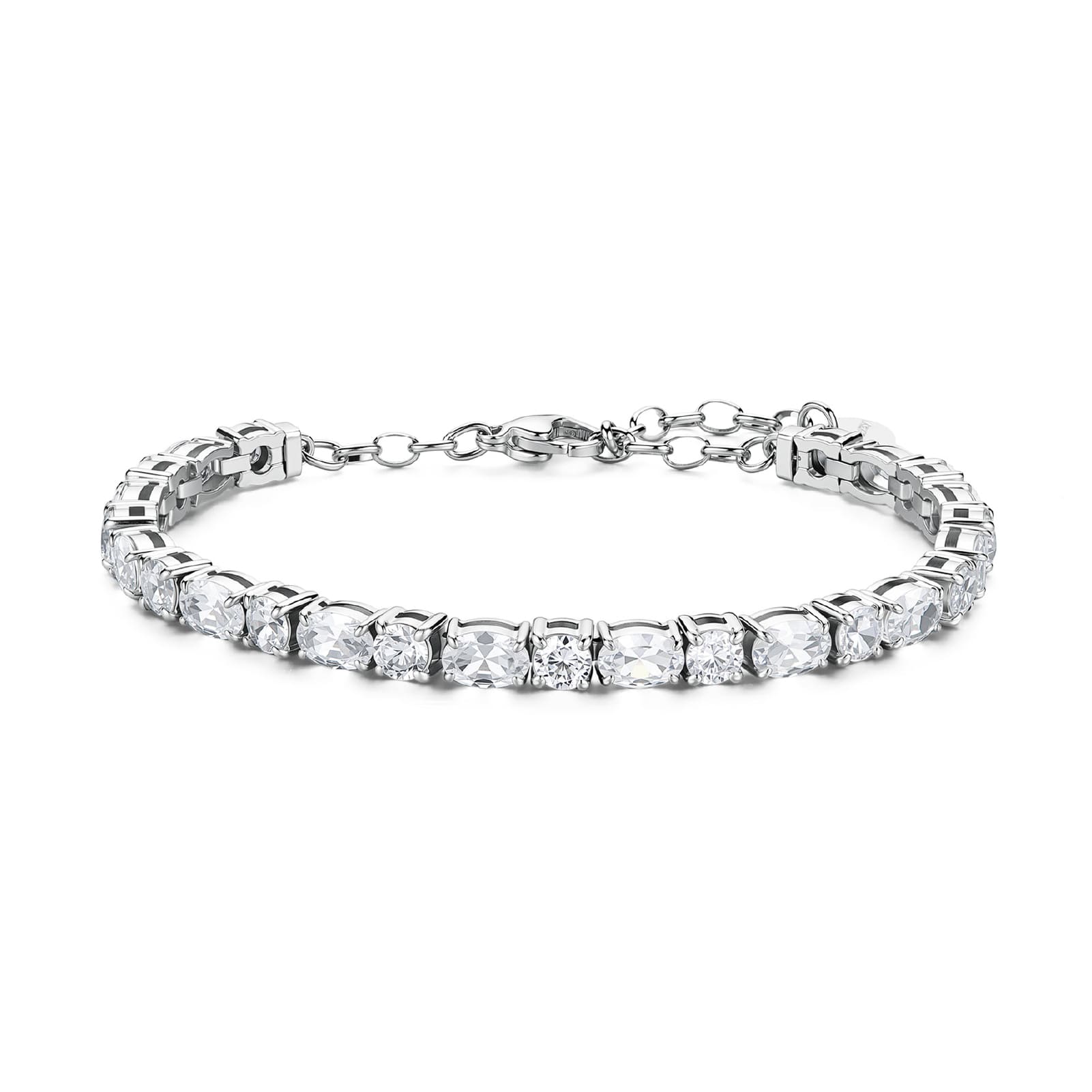Bracciale tennis Brosway in acciaio con zirconi bianchi 19 cm