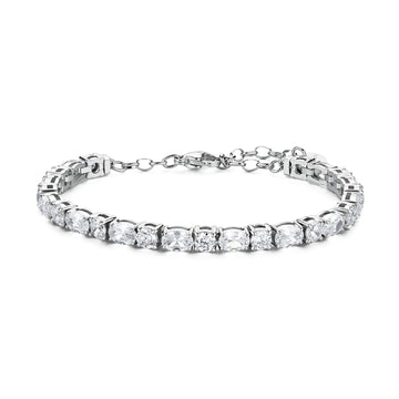 Bracciale tennis Brosway in acciaio con zirconi bianchi 19 cm