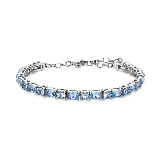 Bracciale tennis Brosway in acciaio con zirconi viola 19 cm