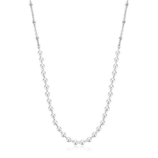 Collana girocollo Brosway Essential in acciaio 316L e perle MISURA UNICA