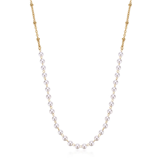 Collana girocollo Brosway Essential in acciaio dorato e perle MISURA UNICA