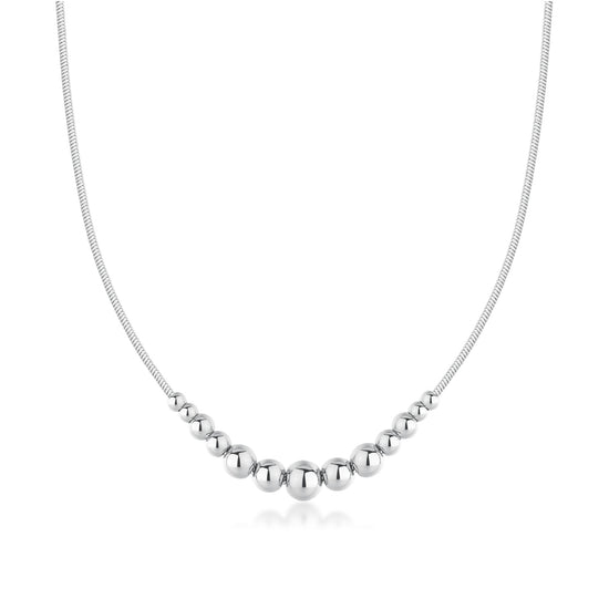 Collana donna Brosway in acciaio sfere lucide al centro MISURA UNICA