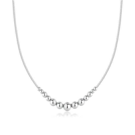 Collana donna Brosway in acciaio sfere lucide al centro MISURA UNICA