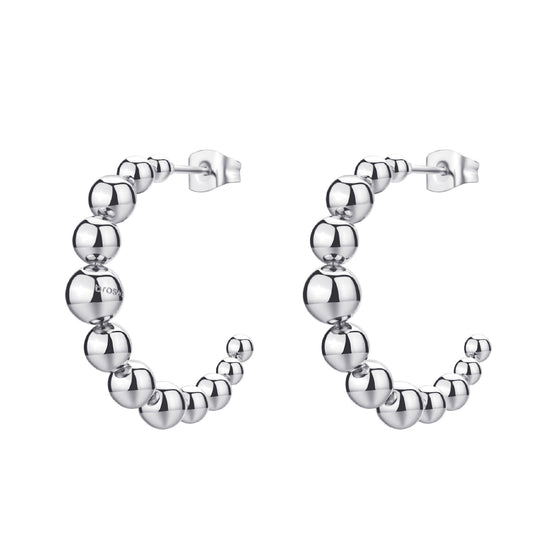 Orecchini a cerchio Brosway in acciaio con sfere lucide MISURA UNICA