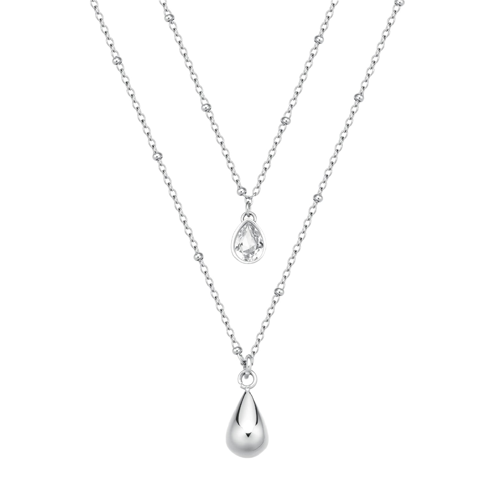 Collana donna Brosway acciaio doppio filo con due pendenti MISURA UNICA