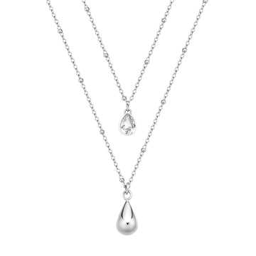 Collana donna Brosway acciaio doppio filo con due pendenti MISURA UNICA