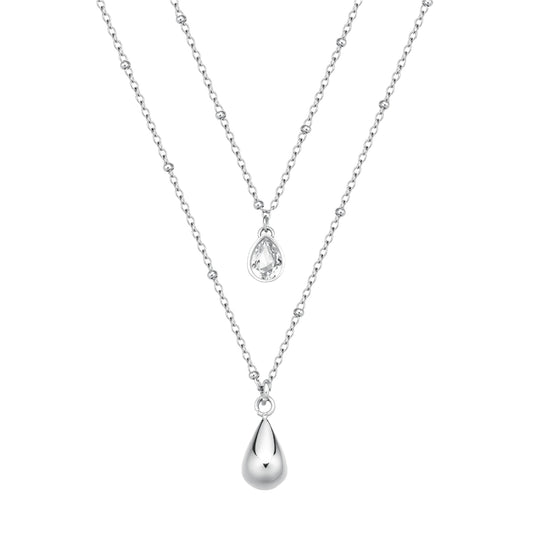 Collana donna Brosway acciaio doppio filo con due pendenti MISURA UNICA