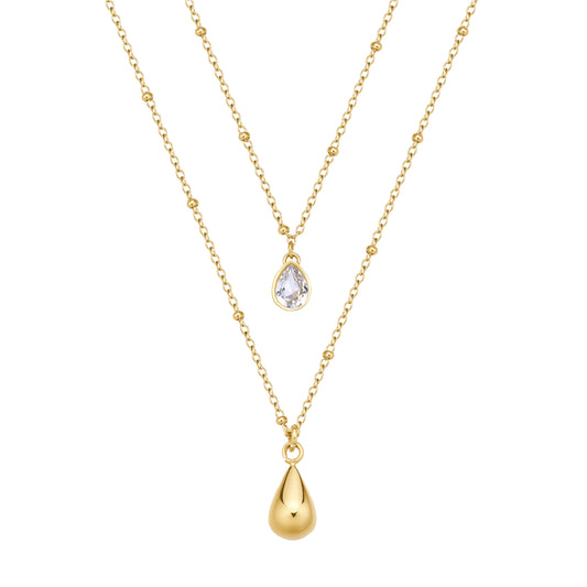 Collana doppia donna Brosway acciaio oro con due pendenti MISURA UNICA