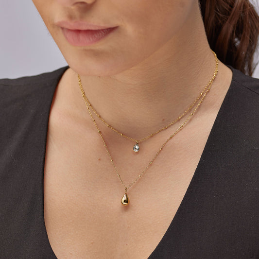 Collana doppia donna Brosway acciaio oro con due pendenti MISURA UNICA