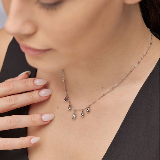 Collana da donna Brosway in acciaio con ciondoli e cristalli MISURA UNICA
