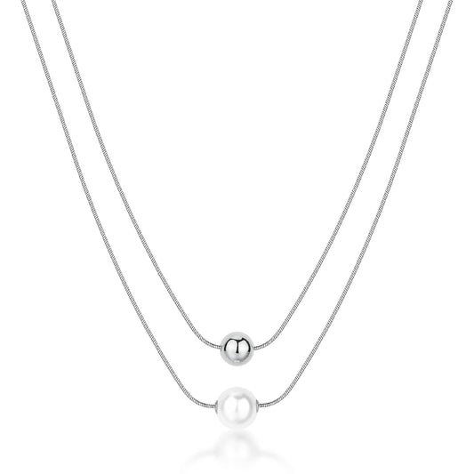 Collana girocollo Brosway in acciaio con sfera e perla MISURA UNICA