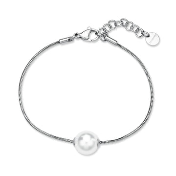Bracciale catena Brosway in acciaio con perla centrale 19 cm