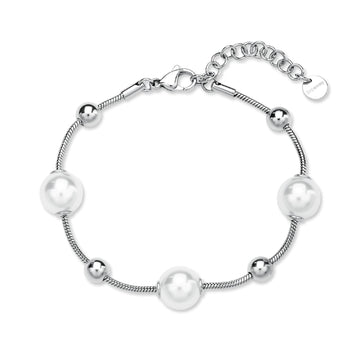 Bracciale catena Brosway in acciaio con perle e sfere 19 cm