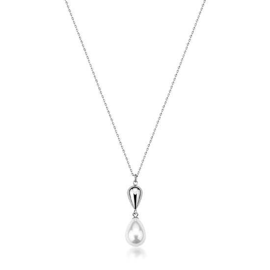 Collana con pendnete Brosway acciaio con sfera e perla MISURA UNICA