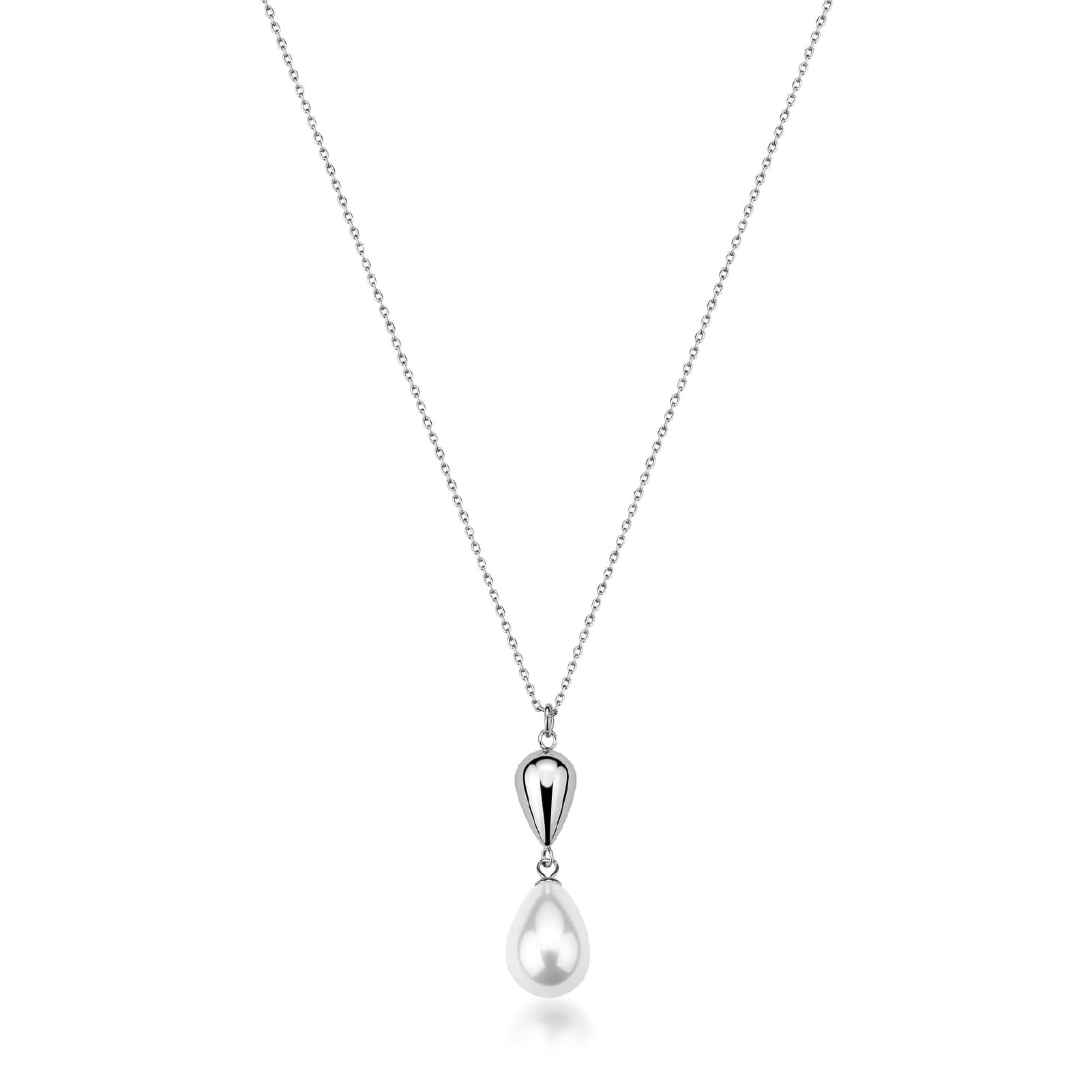 Collana con pendnete Brosway acciaio con sfera e perla MISURA UNICA