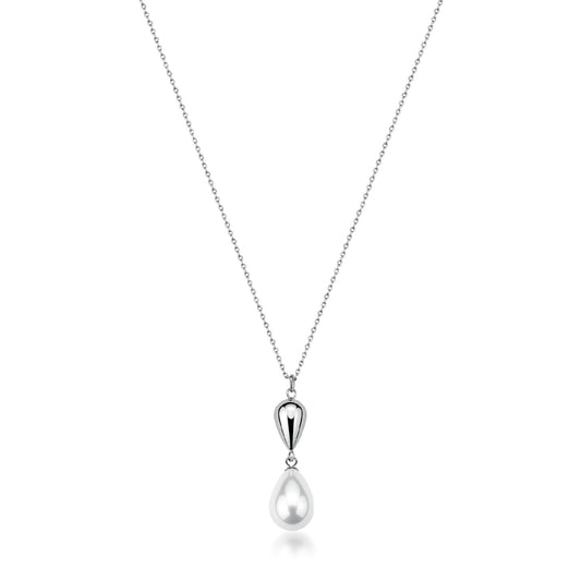 Collana con pendnete Brosway acciaio con sfera e perla MISURA UNICA