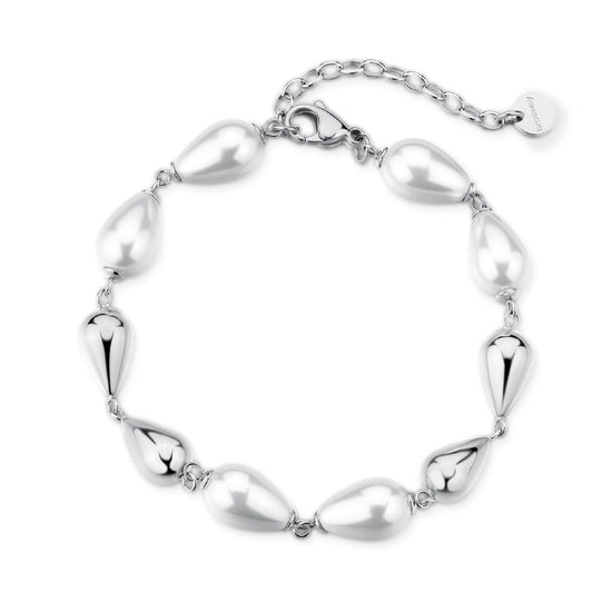 Bracciale da donna Brosway acciaio con elementi e perle 19 cm