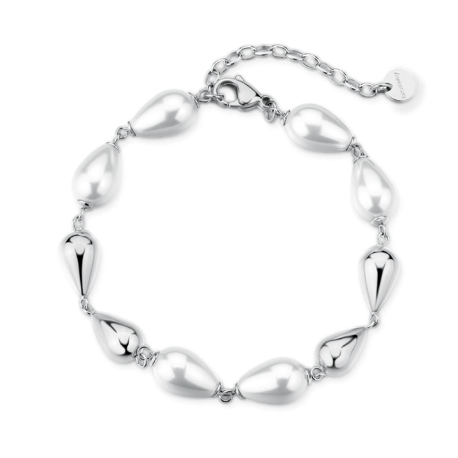 Bracciale da donna Brosway acciaio con elementi e perle 19 cm