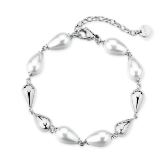 Bracciale da donna Brosway acciaio con elementi e perle 19 cm