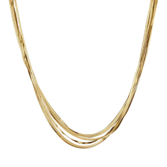 Collana girocollo Brosway Weave in acciaio dorato multifilo MISURA UNICA